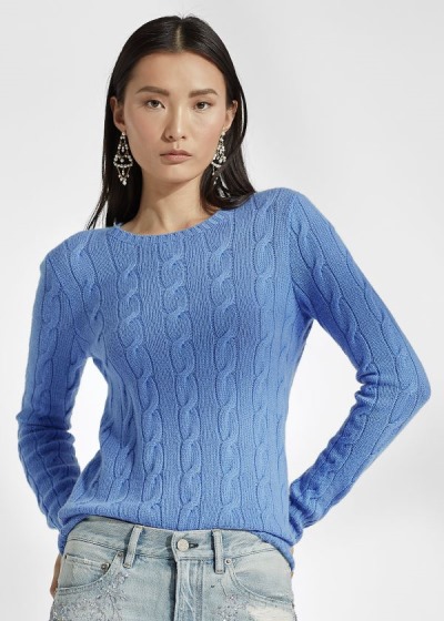 Ralph Lauren Cable-Knit Cashmere Striktrøje Dame Danmark (UMKBJ8075)